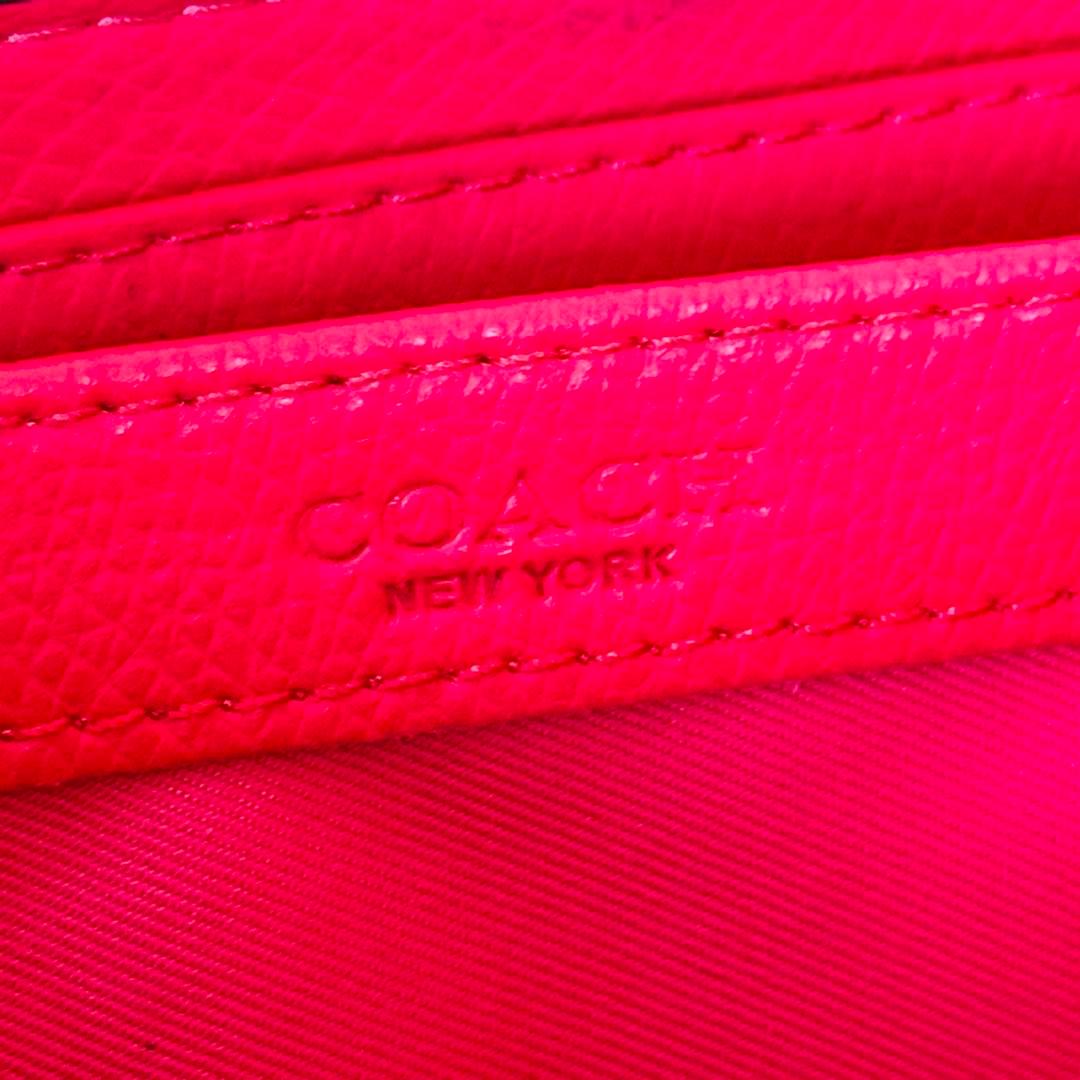 COACH Signature Zip Around Wallet PINK 12