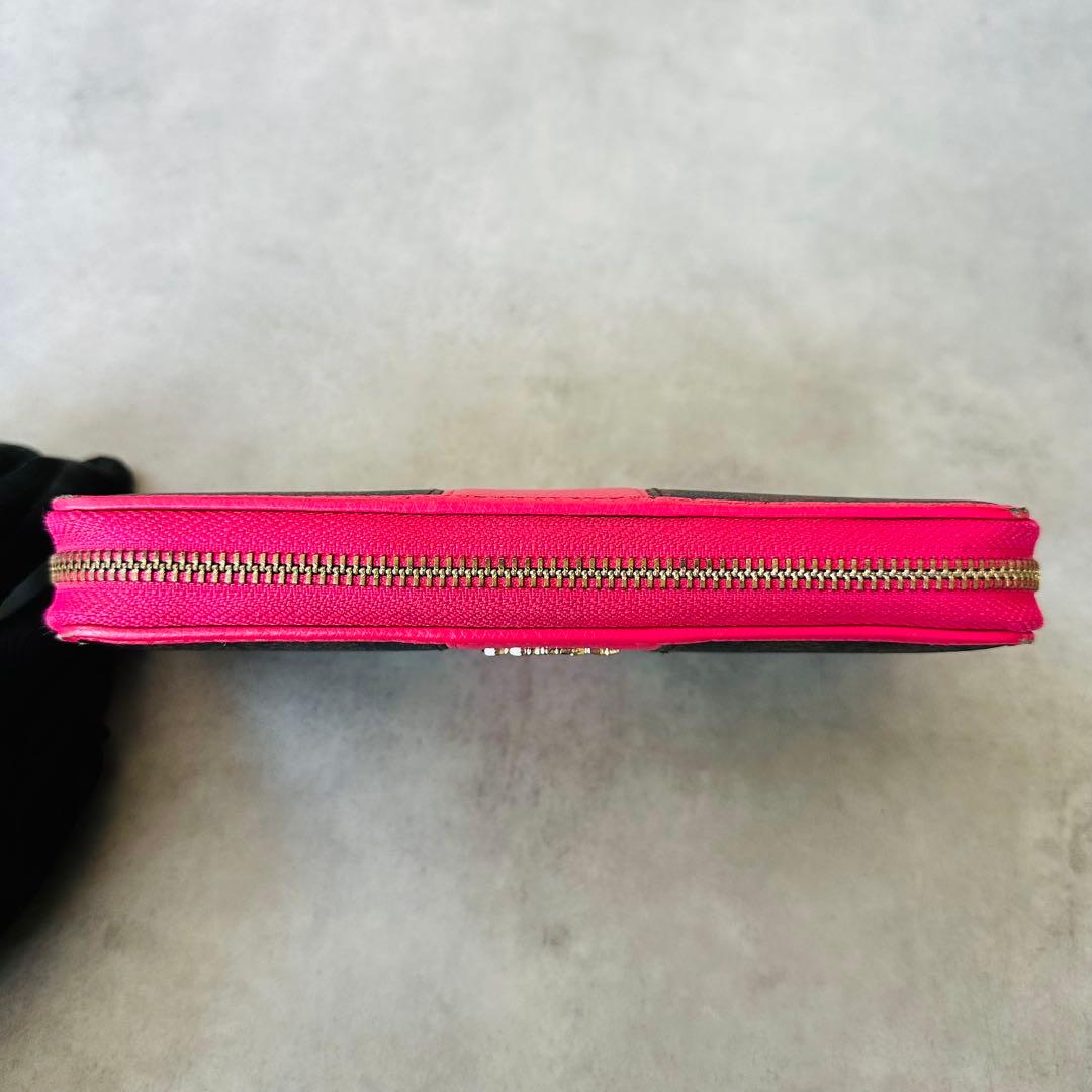 COACH Signature Zip Around Wallet PINK 8