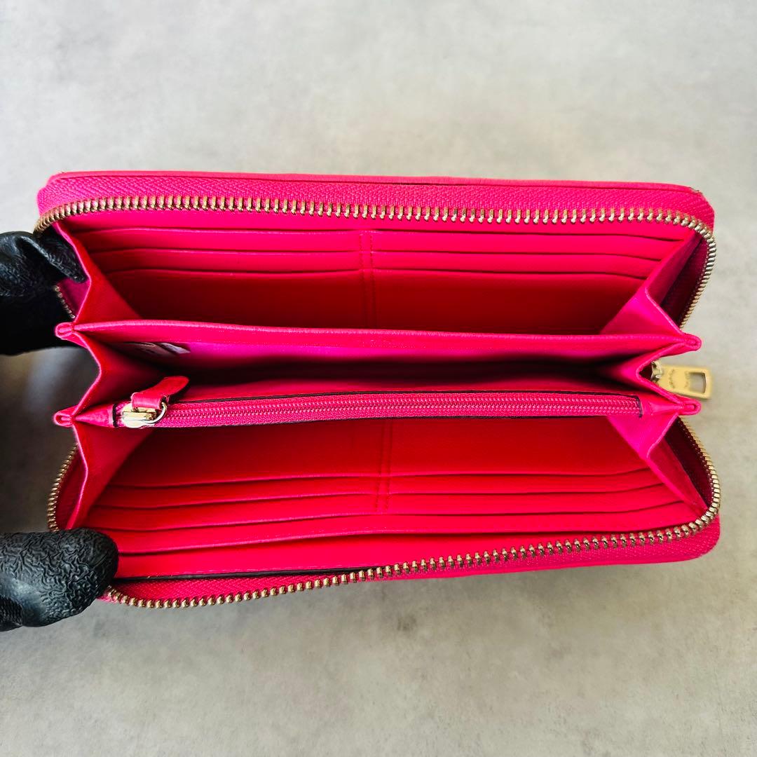 COACH Signature Zip Around Wallet PINK 9