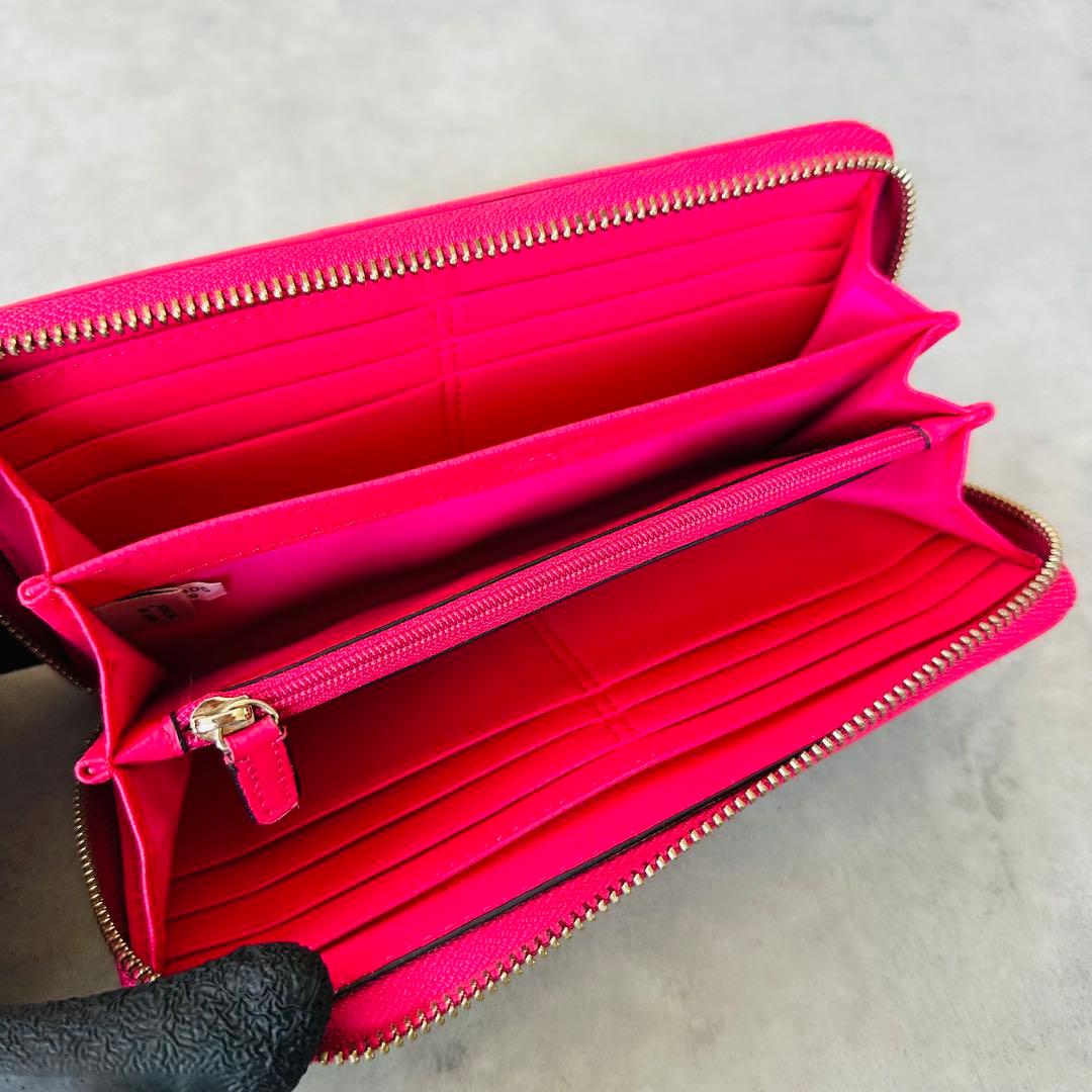 COACH Signature Zip Around Wallet PINK 10