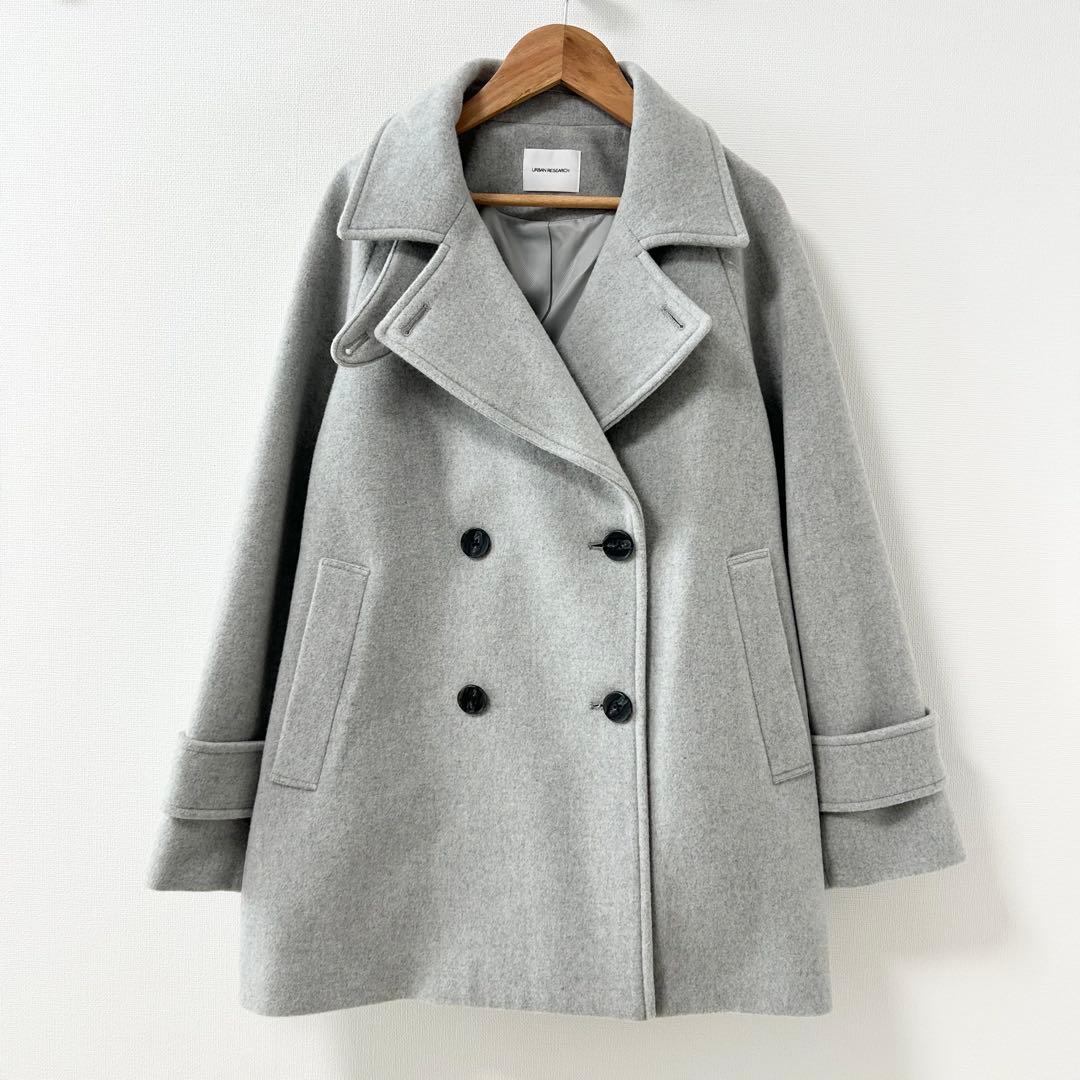 2024AW✨アーバンリサーチ　スーパー100メルトンPコート　TOP GRAY