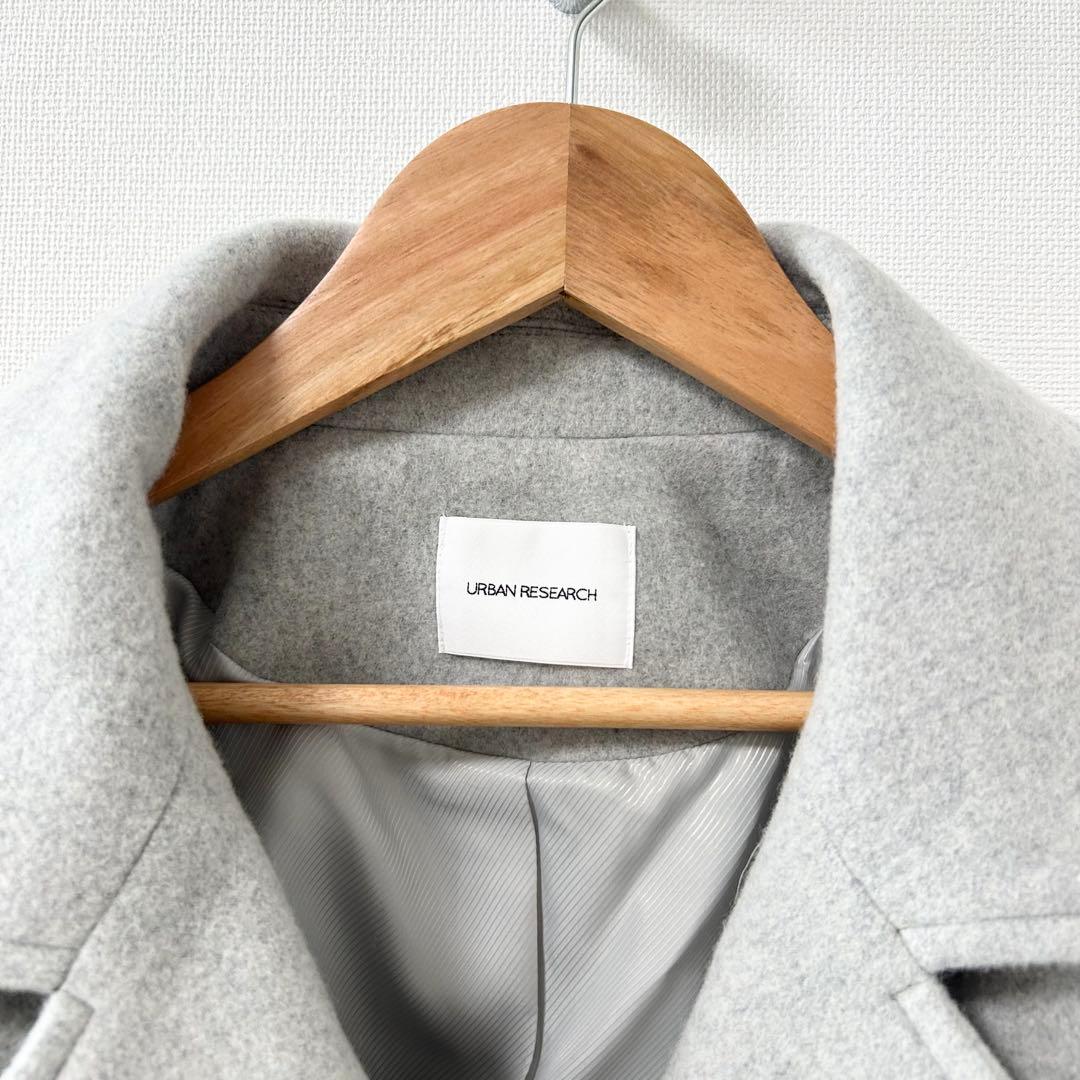 2024AW✨アーバンリサーチ　スーパー100メルトンPコート　TOP GRAY 4