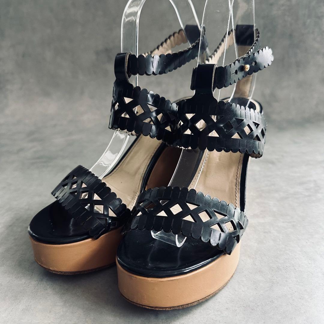希少✨Y2K Chloe カッティングレザー　厚底サンダル　ウェッジソール