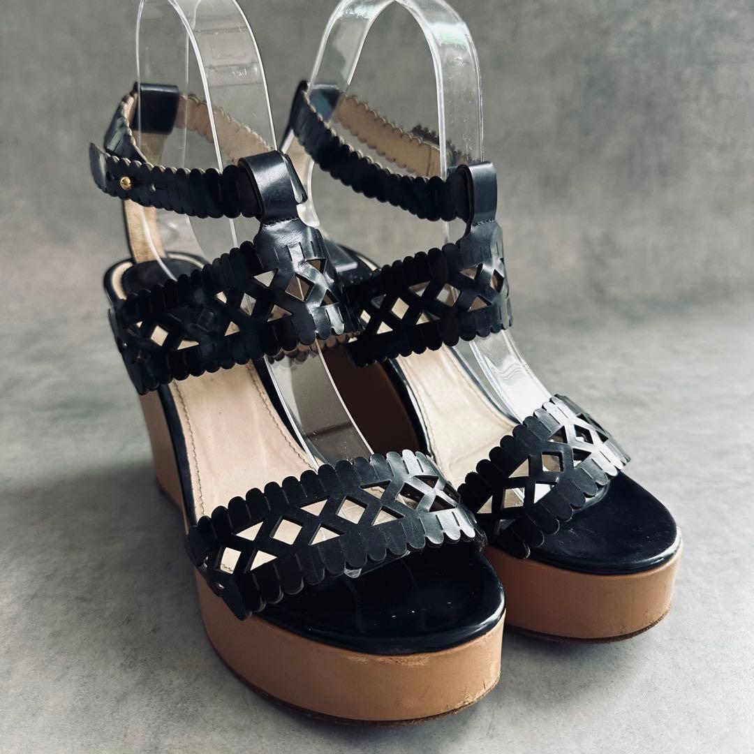 希少✨Y2K Chloe カッティングレザー　厚底サンダル　ウェッジソール 2