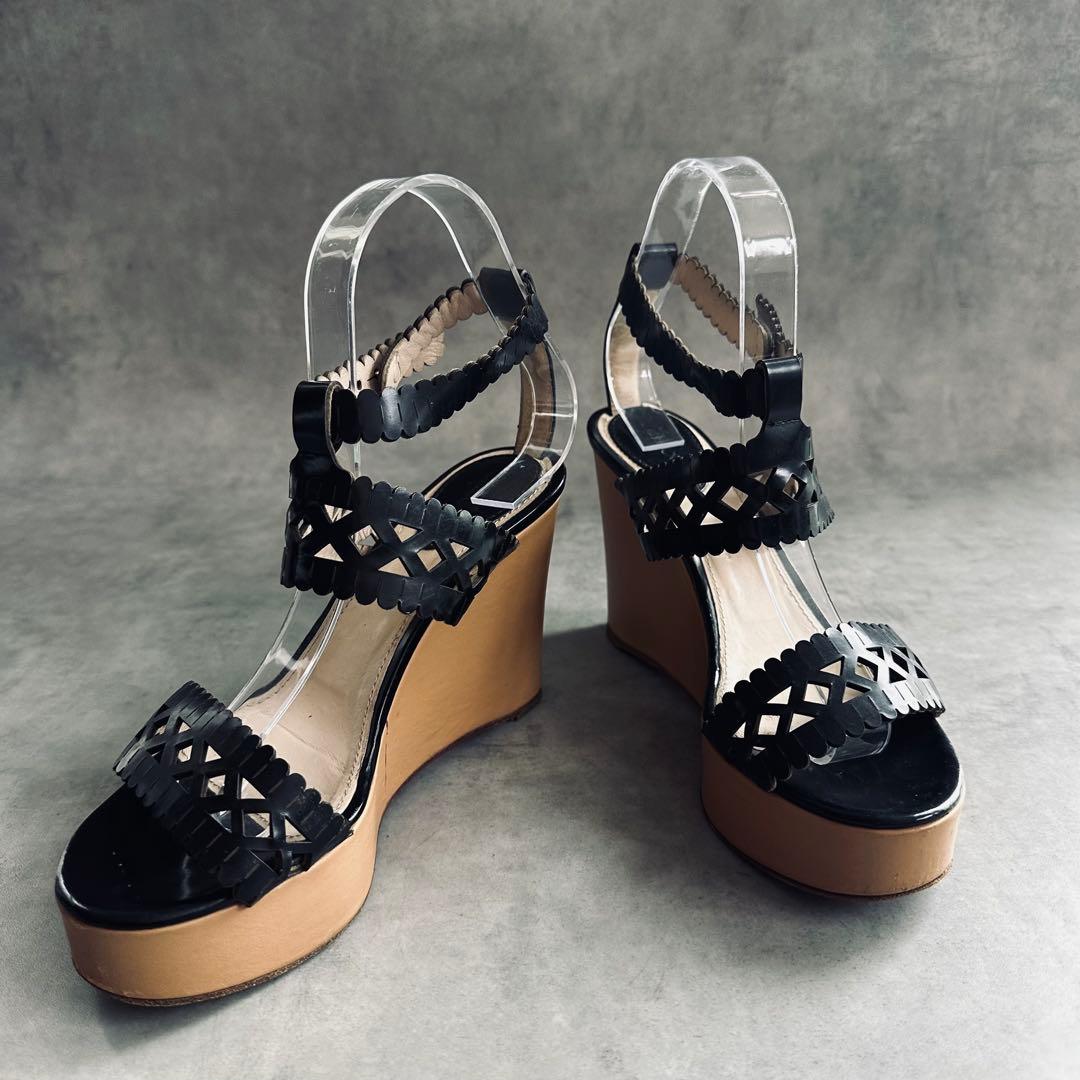 希少✨Y2K Chloe カッティングレザー　厚底サンダル　ウェッジソール 4