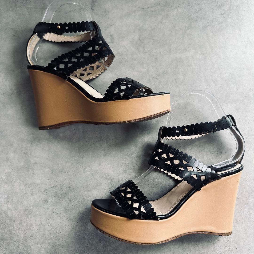 希少✨Y2K Chloe カッティングレザー　厚底サンダル　ウェッジソール 6