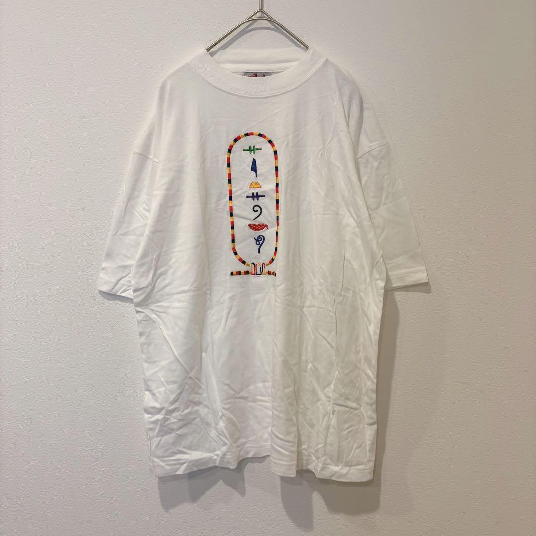 ユナイテッド 半袖Tシャツ 刺繍 ビッグシルエット 白　ホワイト M 男女着用可