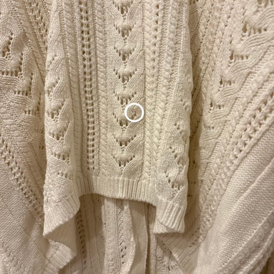 .GU ニットカーディガン 長袖　透かし編み ホワイト　白　L 可愛い　大きい 6