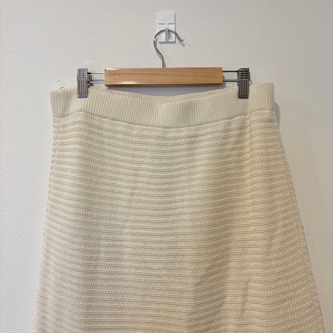 GU ニット フレアスカート ロング アイボリー 白　XL 大きめ 体型カバー 2