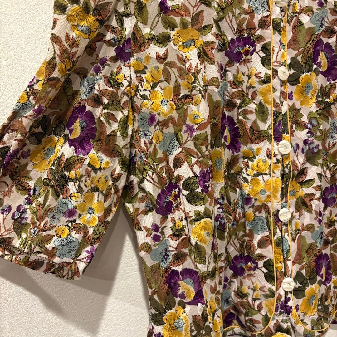 ハーディエイミス 花柄 ブラウス 半袖 総柄 上品 マルチカラー 9号 M相当 5