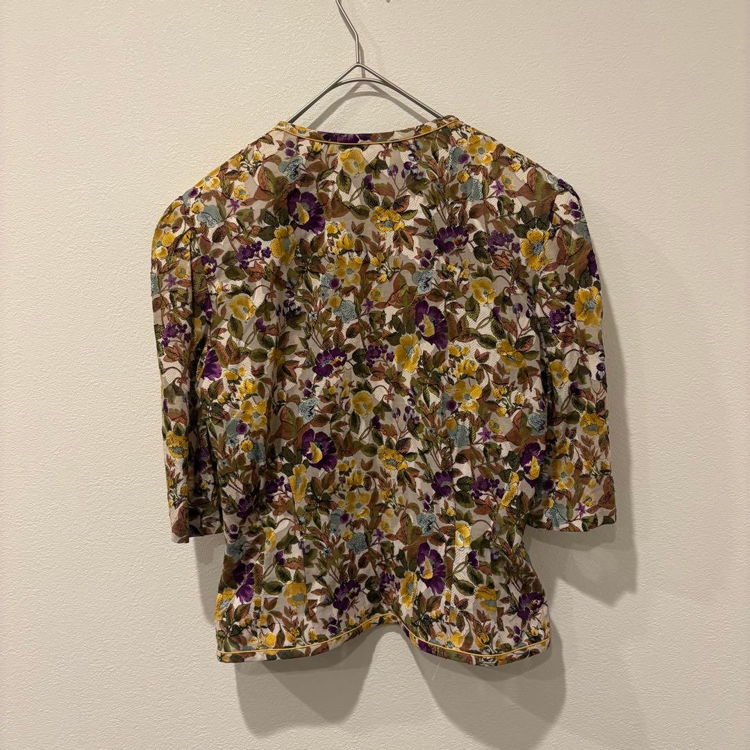 ハーディエイミス 花柄 ブラウス 半袖 総柄 上品 マルチカラー 9号 M相当 6