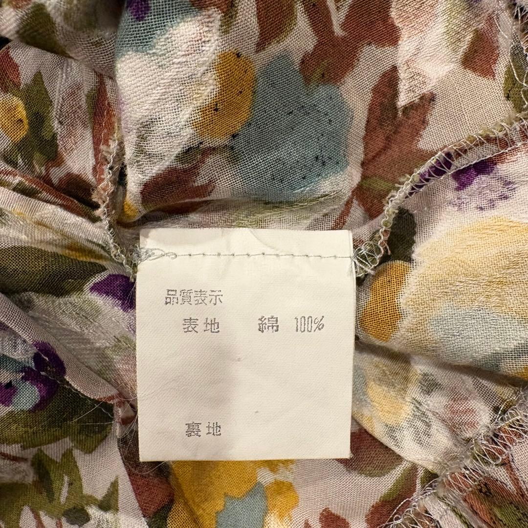 ハーディエイミス 花柄 ブラウス 半袖 総柄 上品 マルチカラー 9号 M相当 7