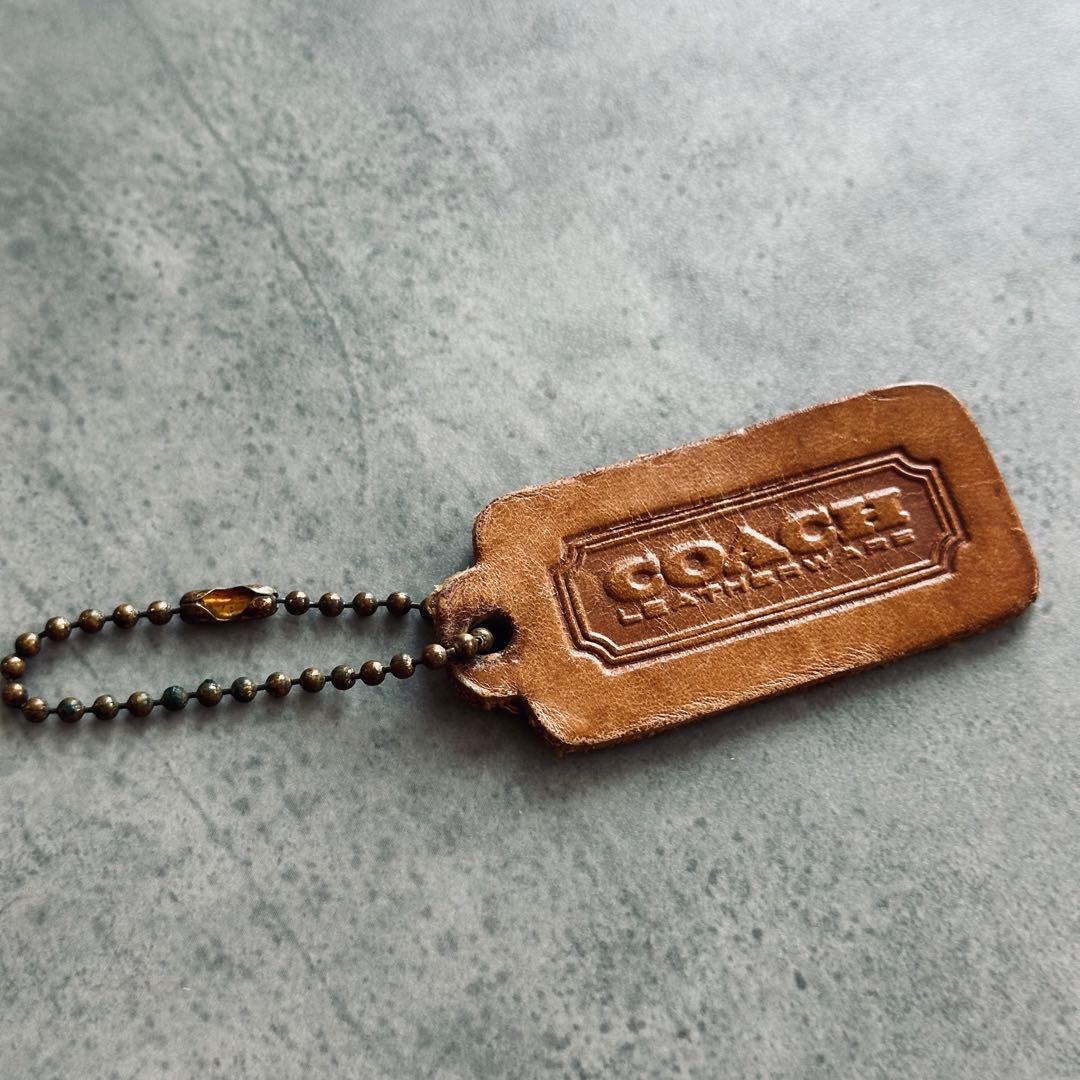 OLD COACH leather one-side hangtag charm 2