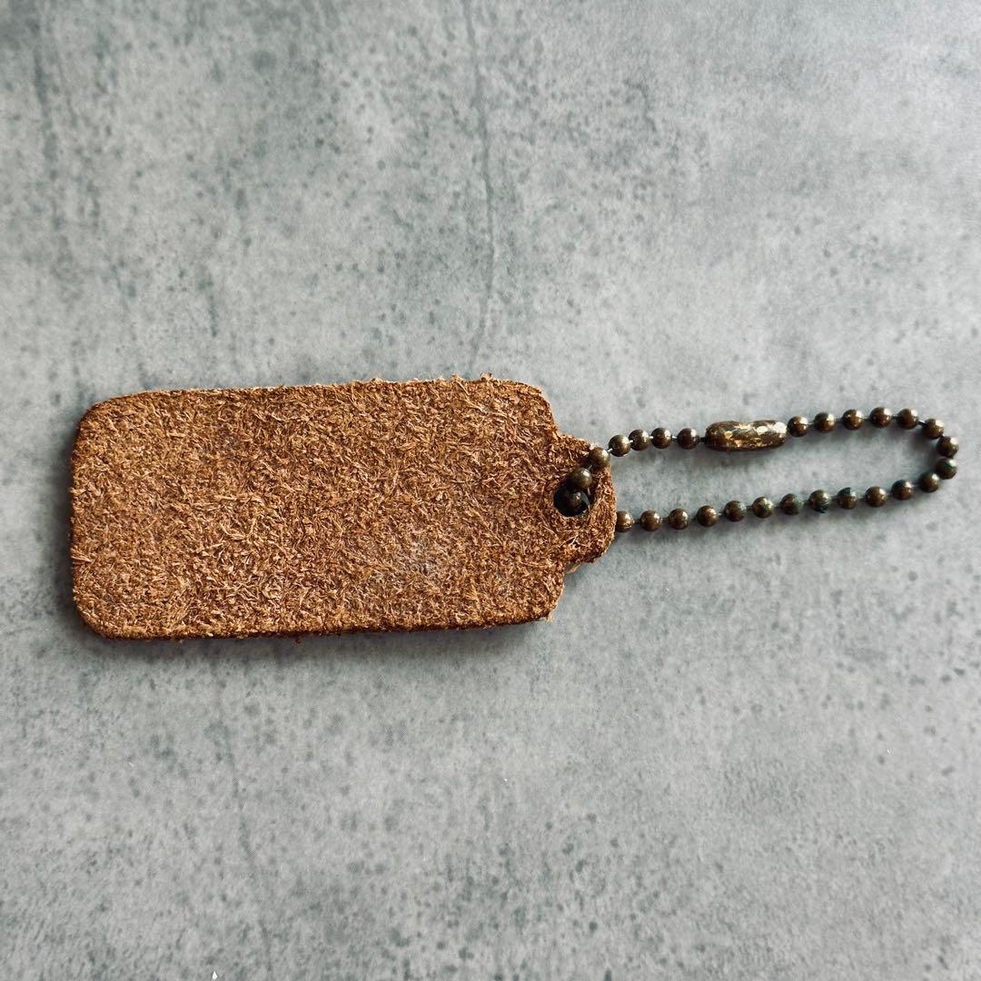 OLD COACH leather one-side hangtag charm 3
