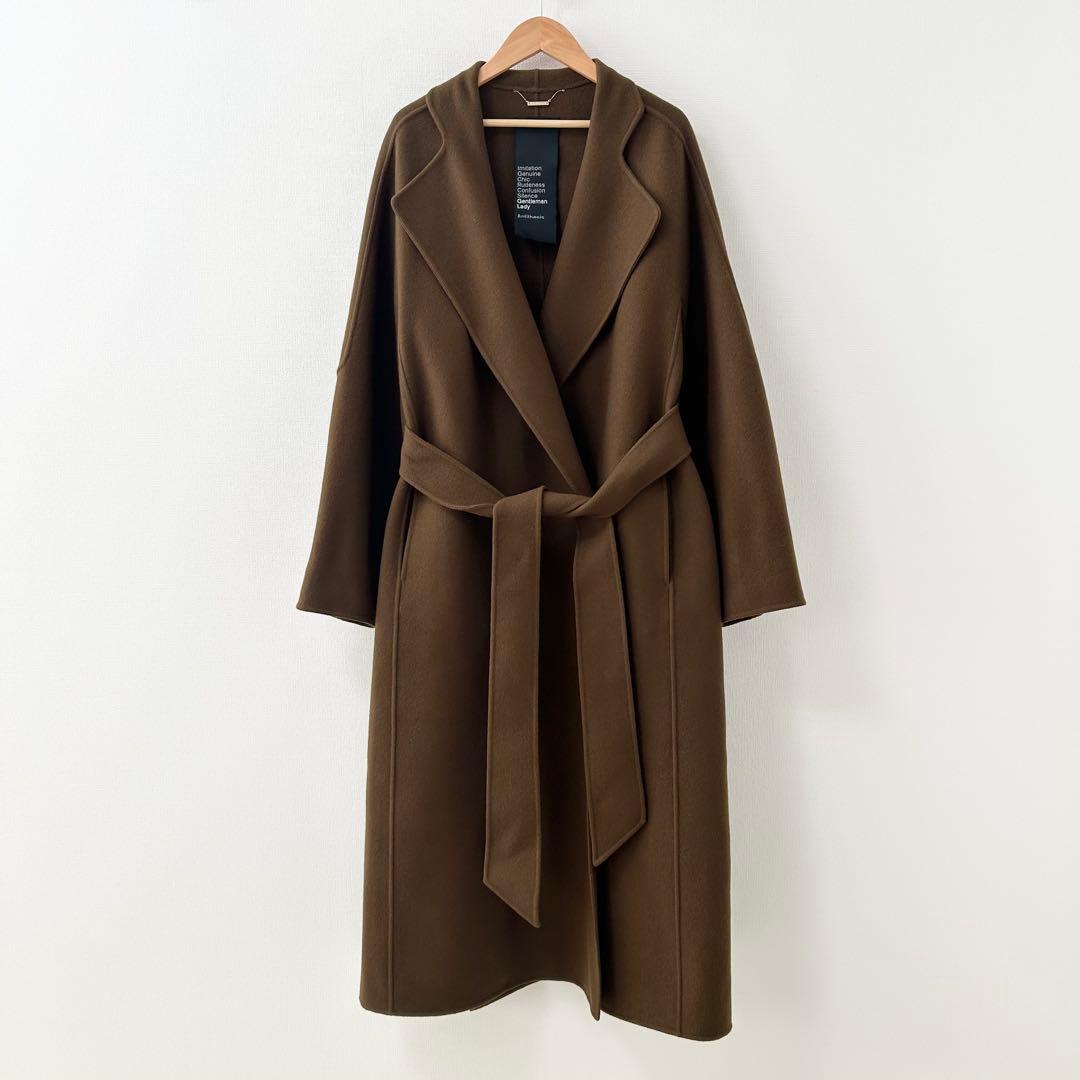 美品✨カオス　アールスーペリアノーカラーコート　キャメル　ブラウン