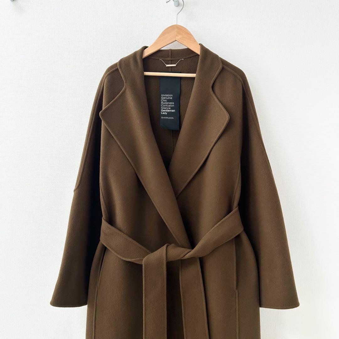 美品✨カオス　アールスーペリアノーカラーコート　キャメル　ブラウン 3