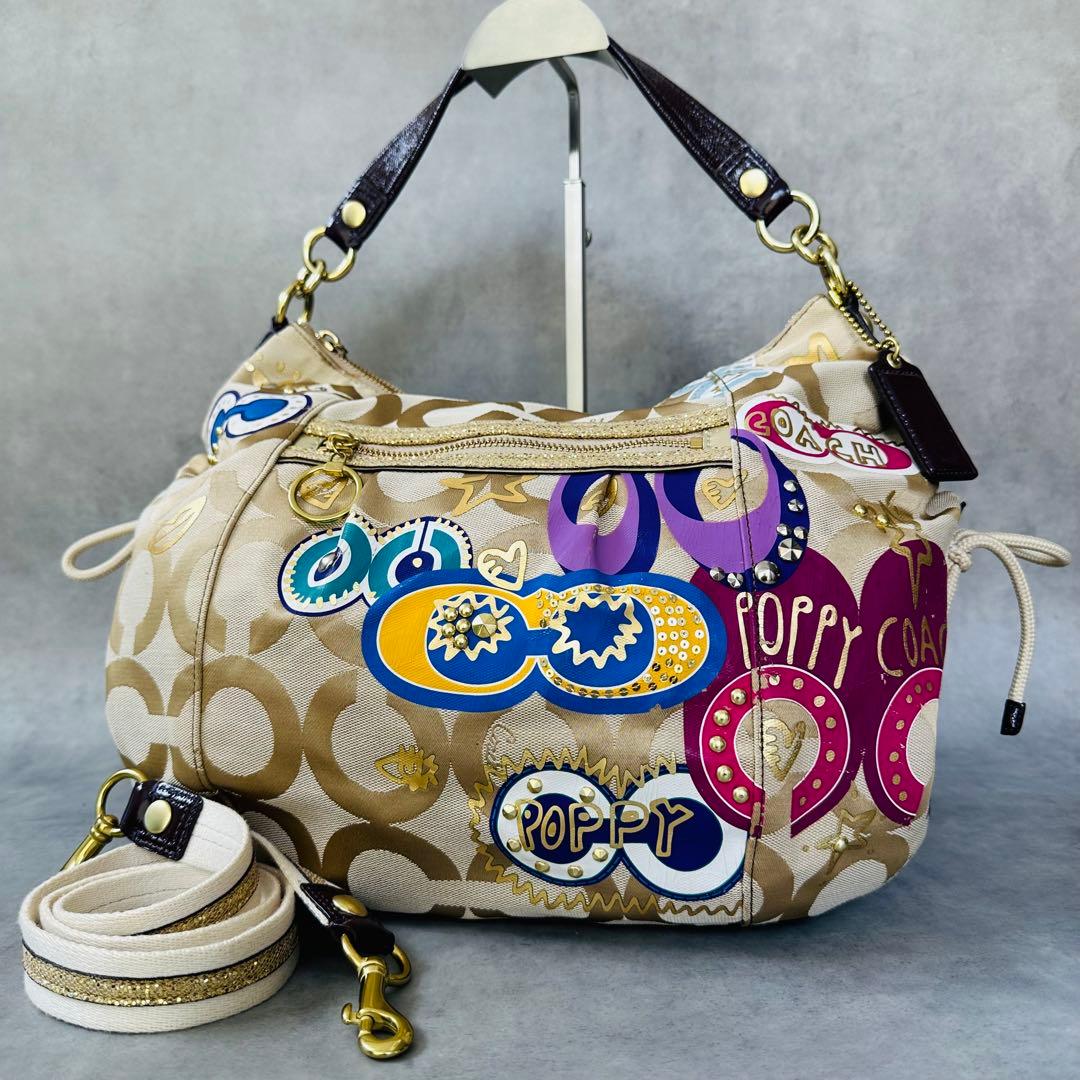 Y2K COACH Poppy Opart Studs Hobo Bag