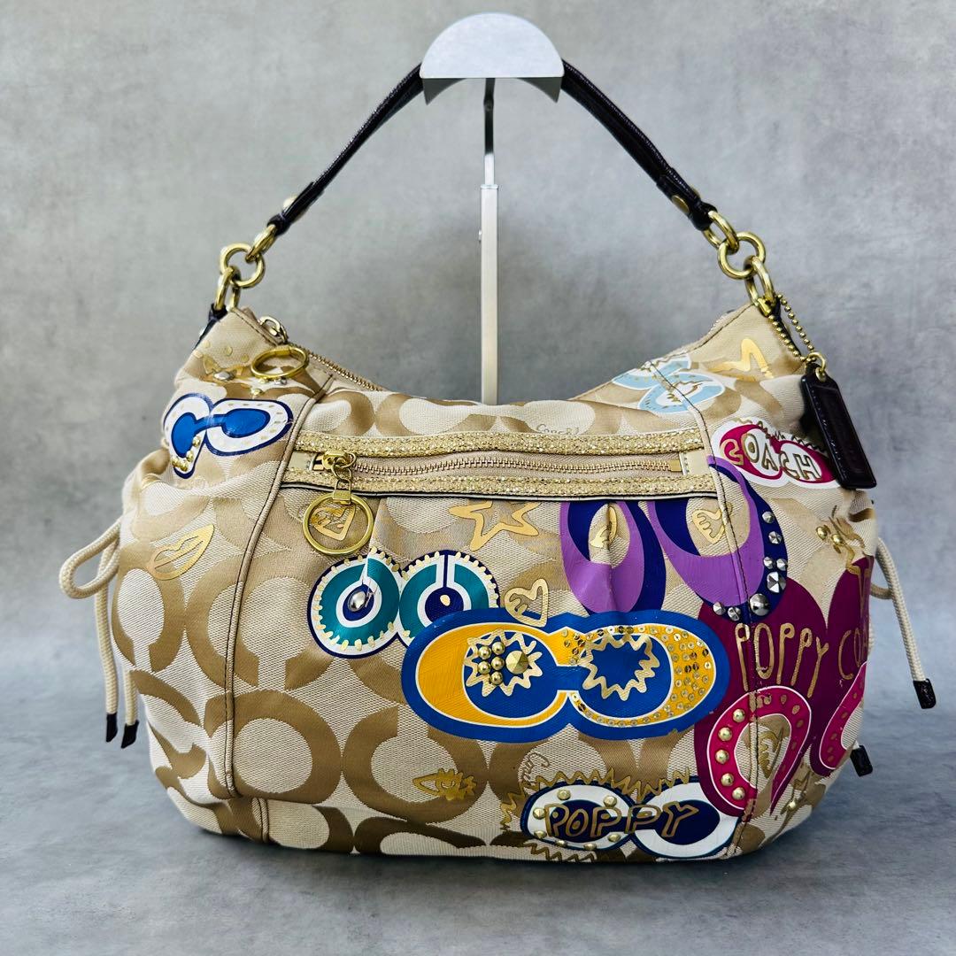 Y2K COACH Poppy Opart Studs Hobo Bag 2