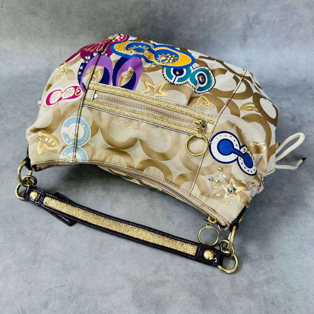 Y2K COACH Poppy Opart Studs Hobo Bag 6