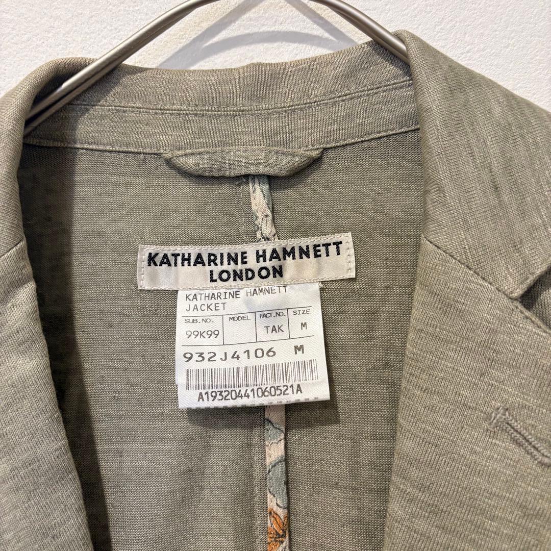 キャサリンハムネット テーラード　カーディガン　麻 リネン カーキ M メンズ 3