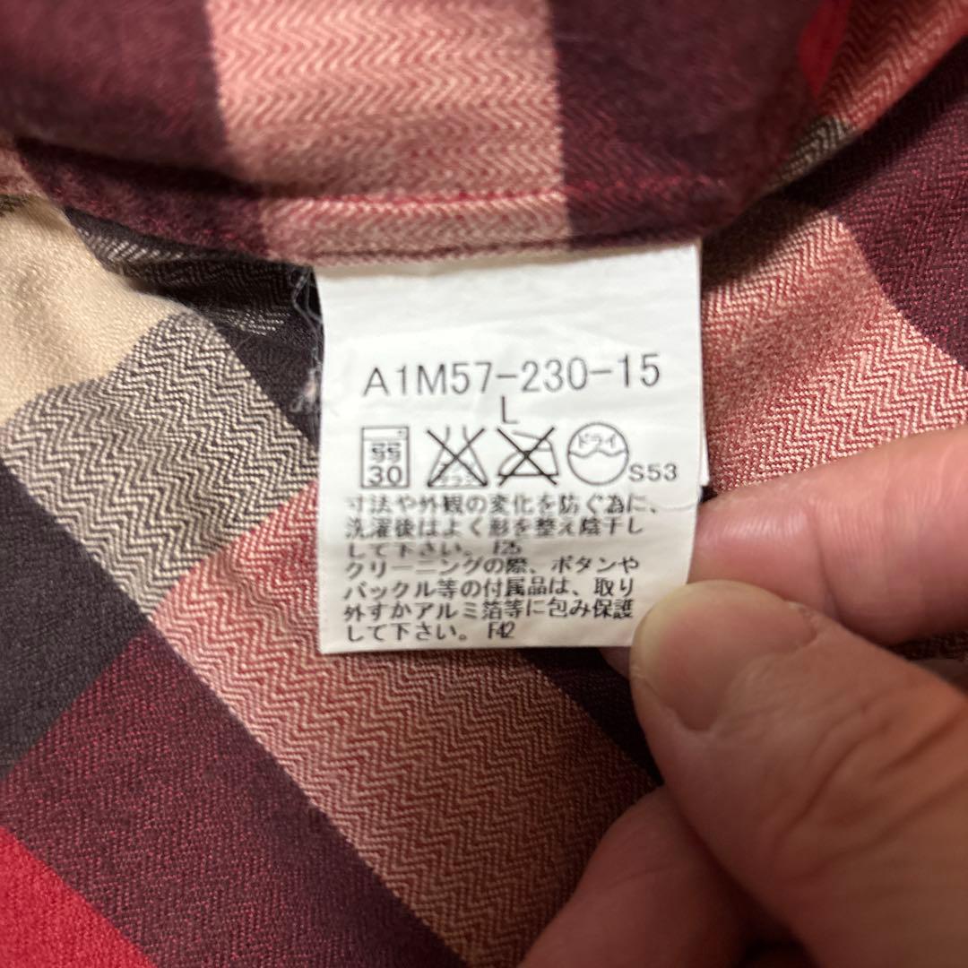 Burberry チェック柄 長袖シャツ Lサイズ 5