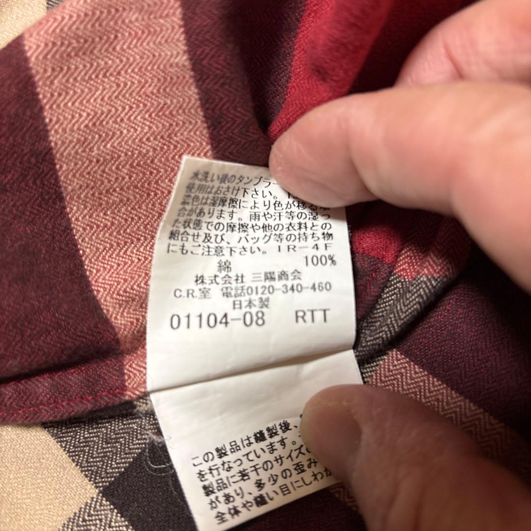 Burberry チェック柄 長袖シャツ Lサイズ 6
