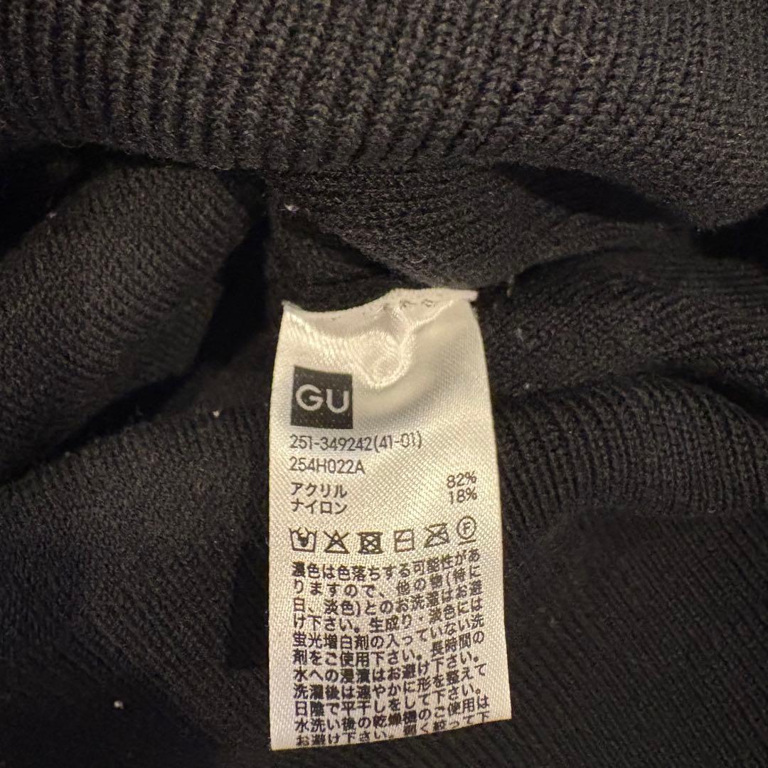 GU ニットセーター 長袖 ブラック 黒　Lサイズ　無地　Ｖネック　カジュアル 6