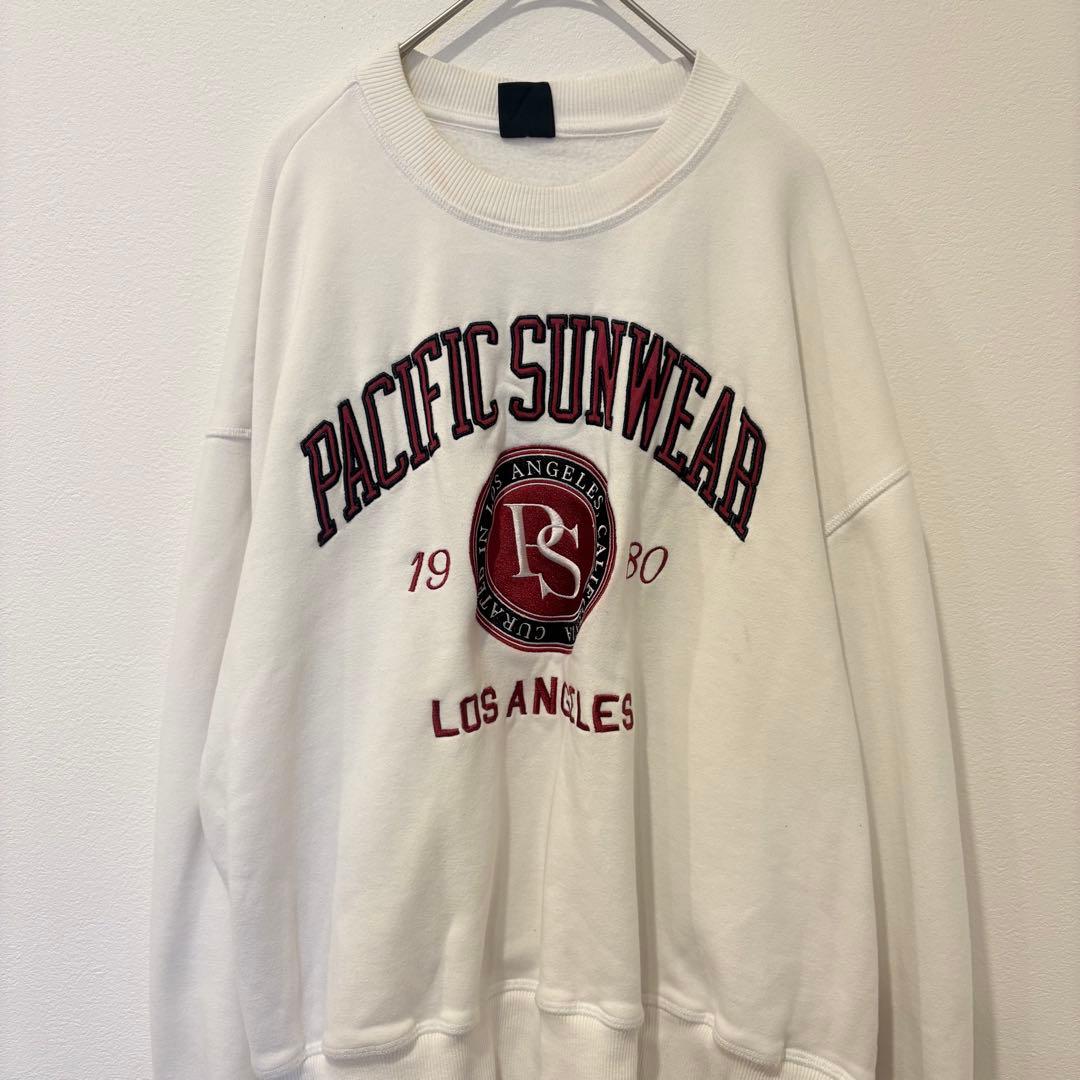 スウェット トレーナー ロゴ　刺繍 ホワイト 白　Mサイズ　大きい　カジュアル 2