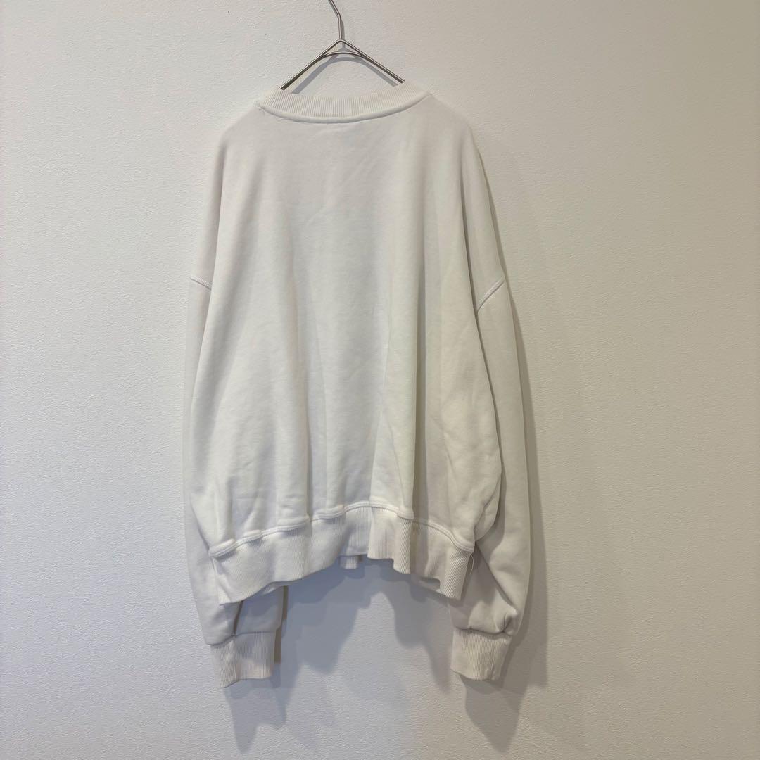 スウェット トレーナー ロゴ　刺繍 ホワイト 白　Mサイズ　大きい　カジュアル 5