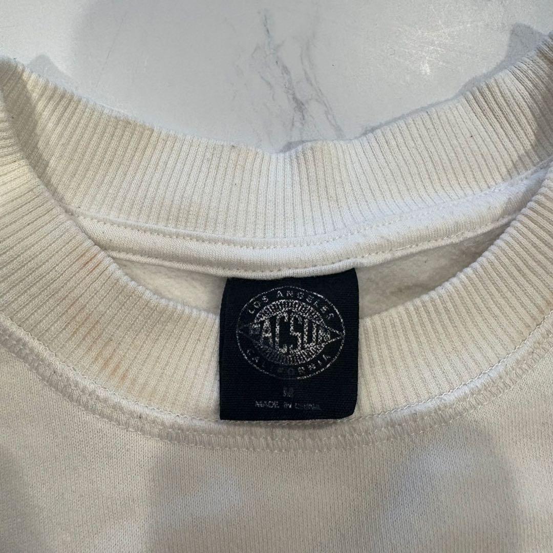 スウェット トレーナー ロゴ　刺繍 ホワイト 白　Mサイズ　大きい　カジュアル 7