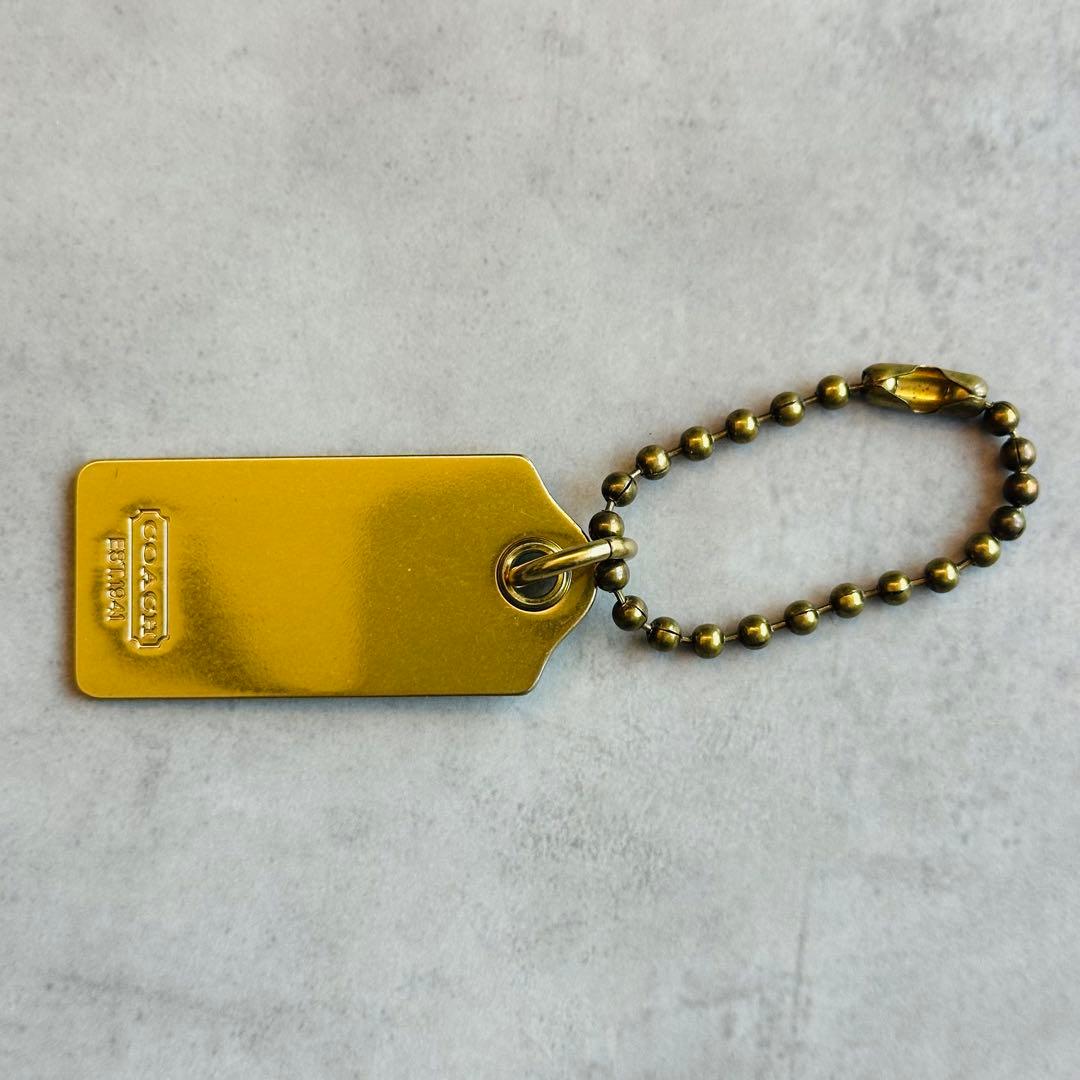 OLD COACH Gold metal hangtag charm ② 2