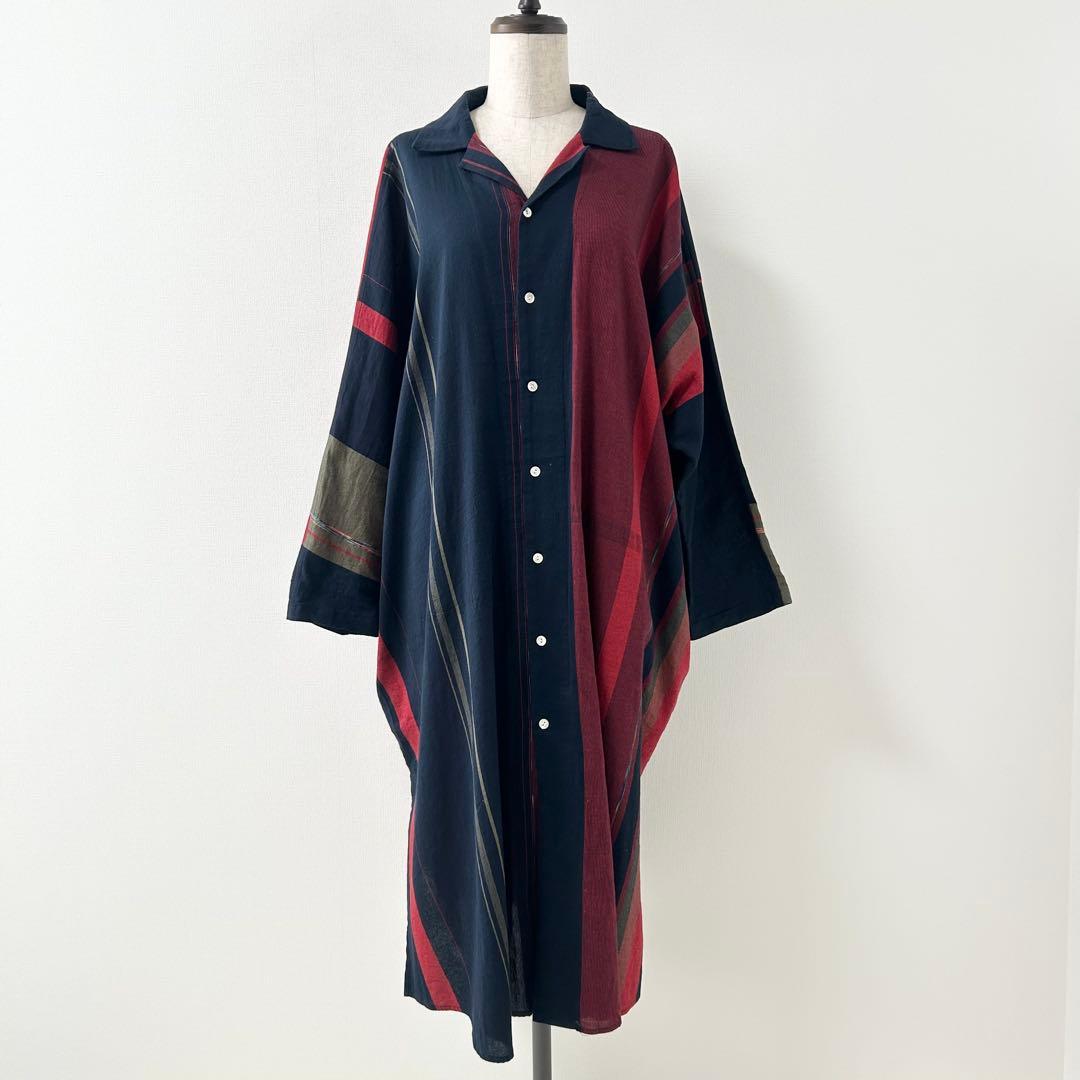 tamaki niime タマキニイメ　ロングワンピース　ネイビー　赤