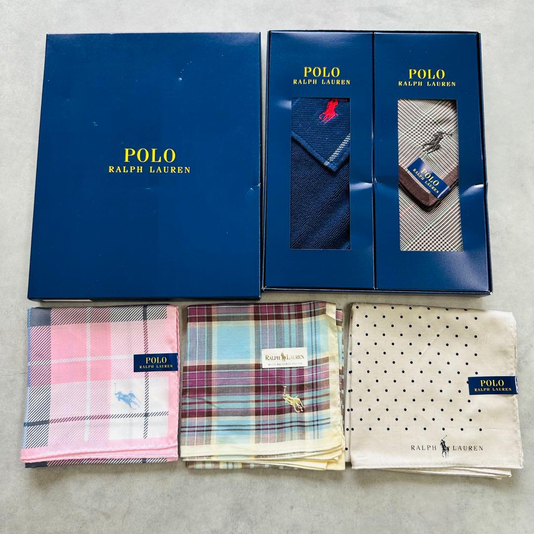 未使用✨POLO RALPH LAUREN ハンカチ 5点セット ポニーロゴ