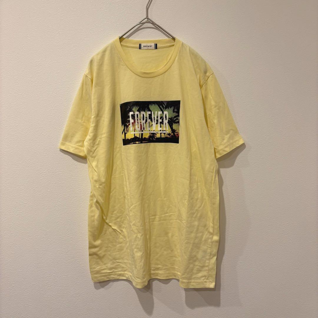 .BROWNY 半袖Tシャツ ロゴ イエロー　黄色 M 夏　カジュアル