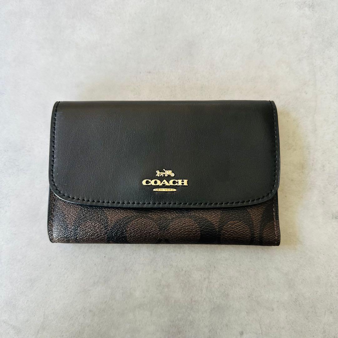 COACH シグネチャー ミディアム エンベロープ ウォレット 二つ折り財布
