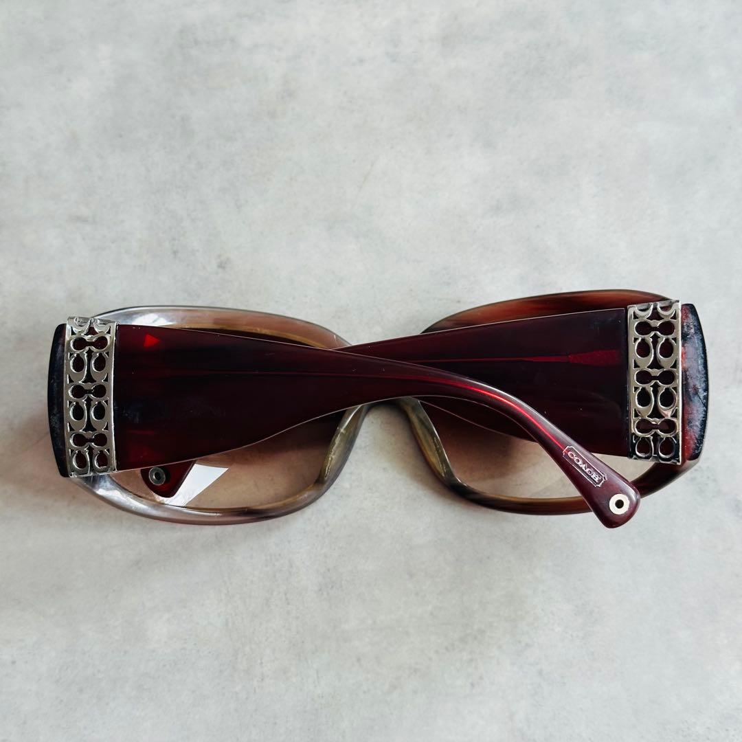 Y2K COACH CARMEN メタルシグネチャー サングラス　バーガンディ 11