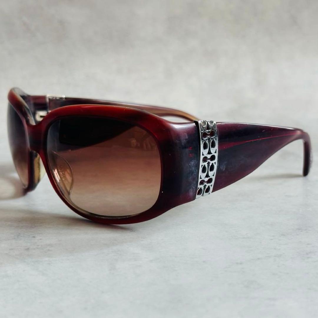 Y2K COACH CARMEN メタルシグネチャー サングラス　バーガンディ 3