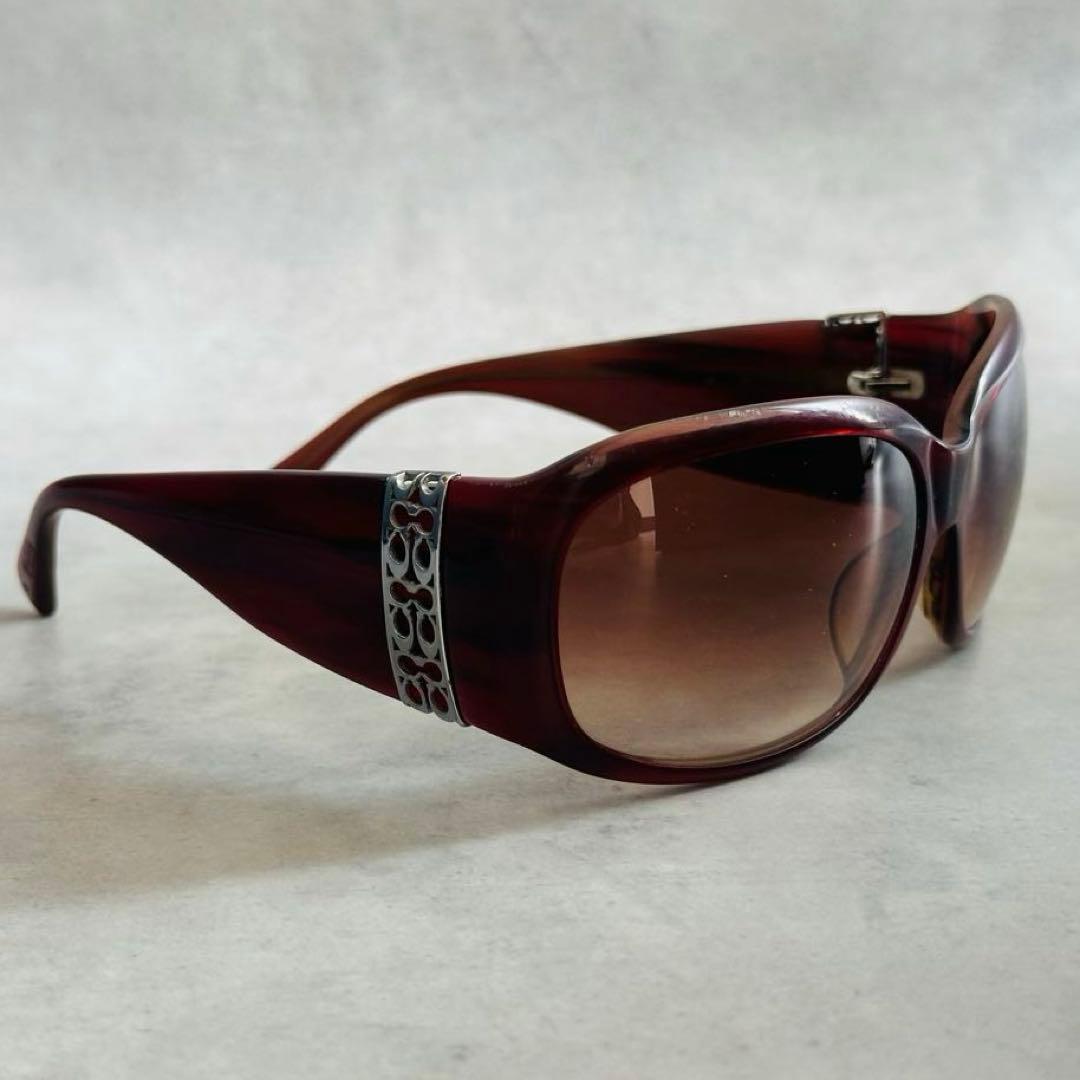 Y2K COACH CARMEN メタルシグネチャー サングラス　バーガンディ 4
