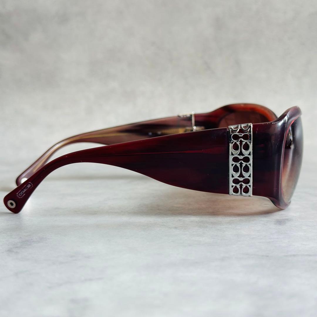 Y2K COACH CARMEN メタルシグネチャー サングラス　バーガンディ 5