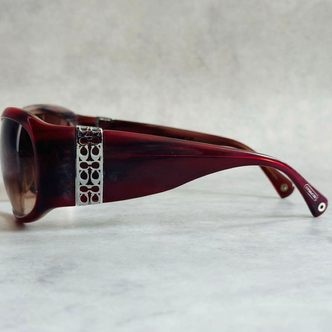 Y2K COACH CARMEN メタルシグネチャー サングラス　バーガンディ 6