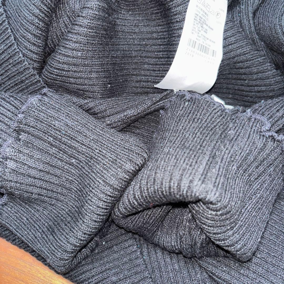 earth music & ecologyブラックリブニットシンプルM d690 15