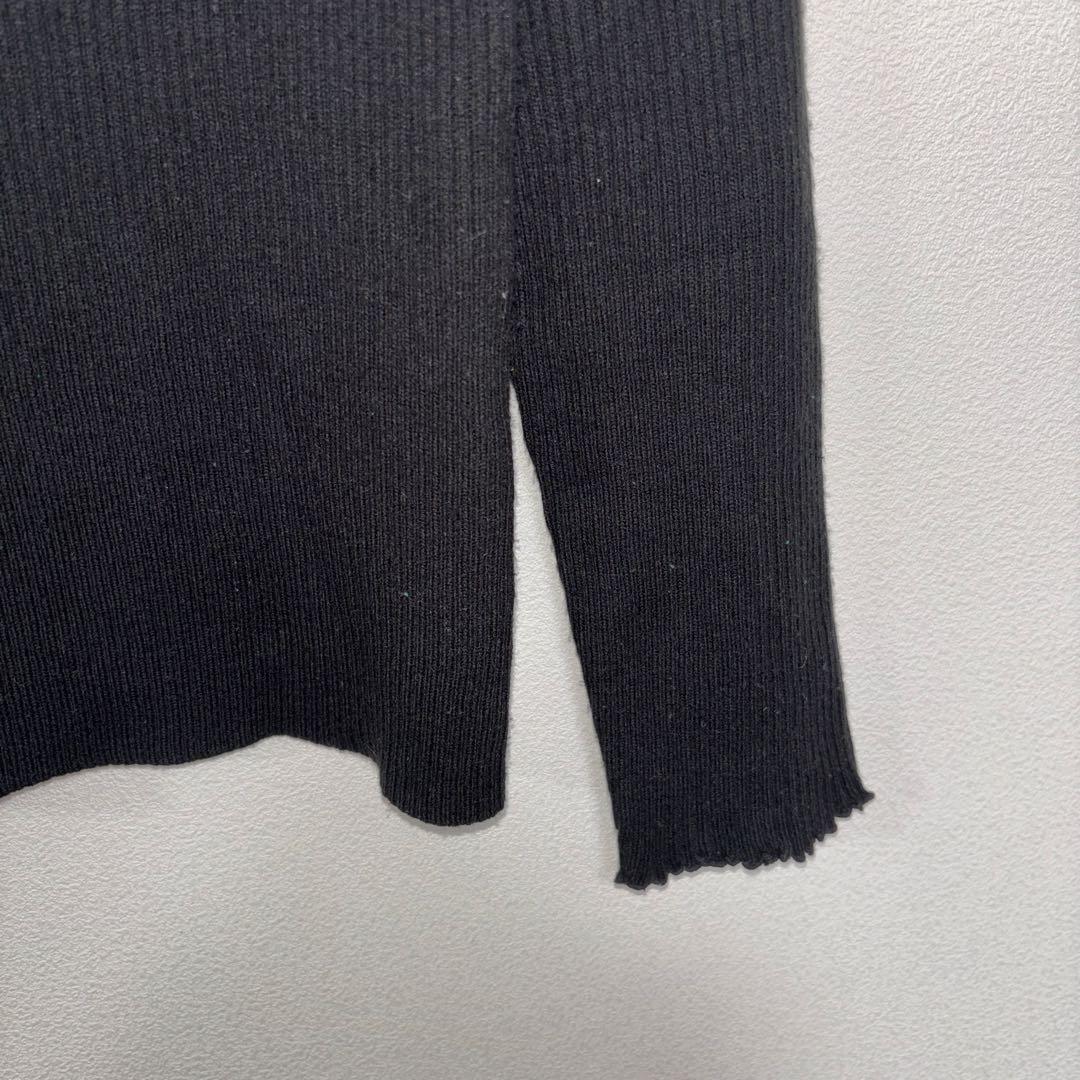 earth music & ecologyブラックリブニットシンプルM d690 10