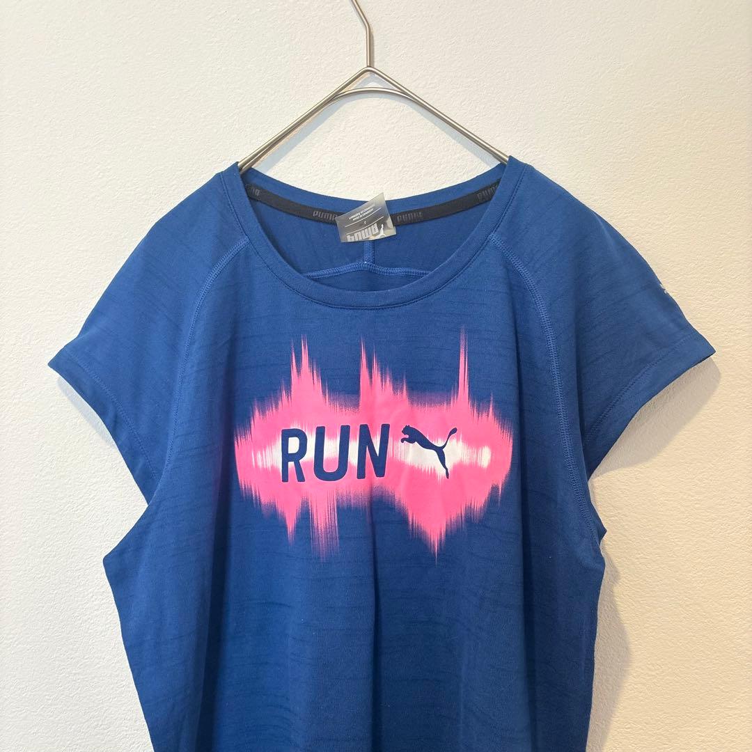プーマ ランニングTシャツ 半袖 ドライセル 吸汗速乾 ブルー 青　L スポーツ 2