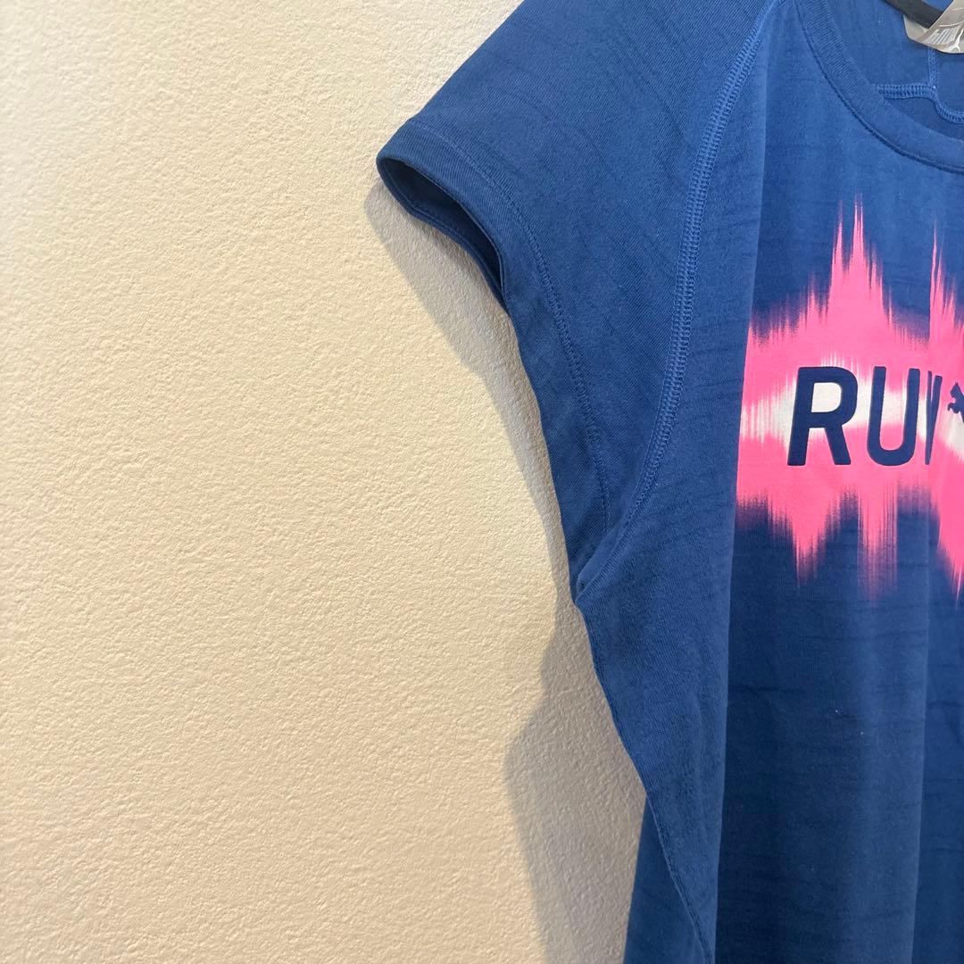 プーマ ランニングTシャツ 半袖 ドライセル 吸汗速乾 ブルー 青　L スポーツ 4