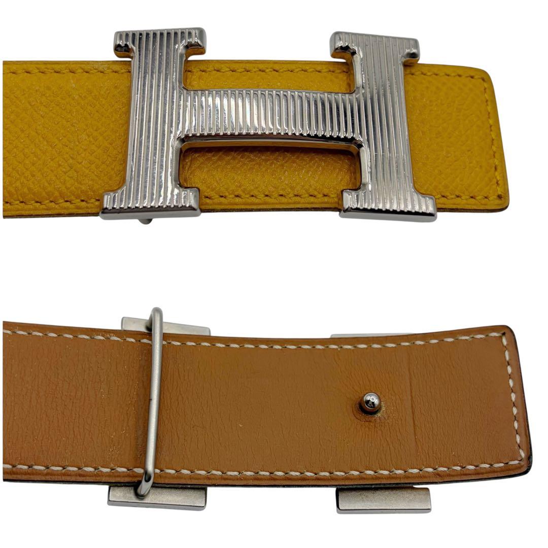 ⭐️良品⭐️ エルメス ベルト コンスタンス Hストリエ 70 イエロー 9