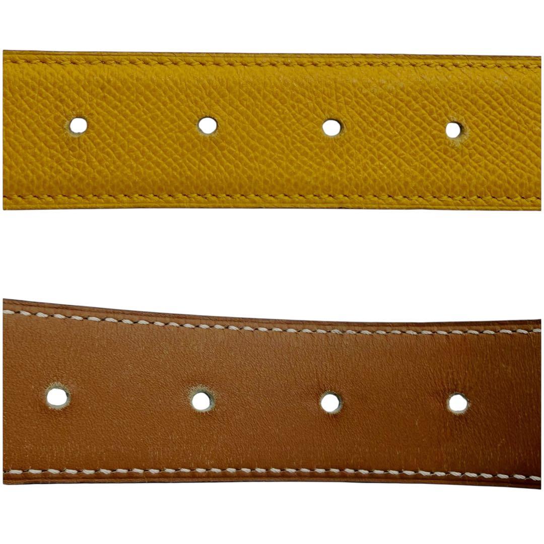 ⭐️良品⭐️ エルメス ベルト コンスタンス Hストリエ 70 イエロー 10