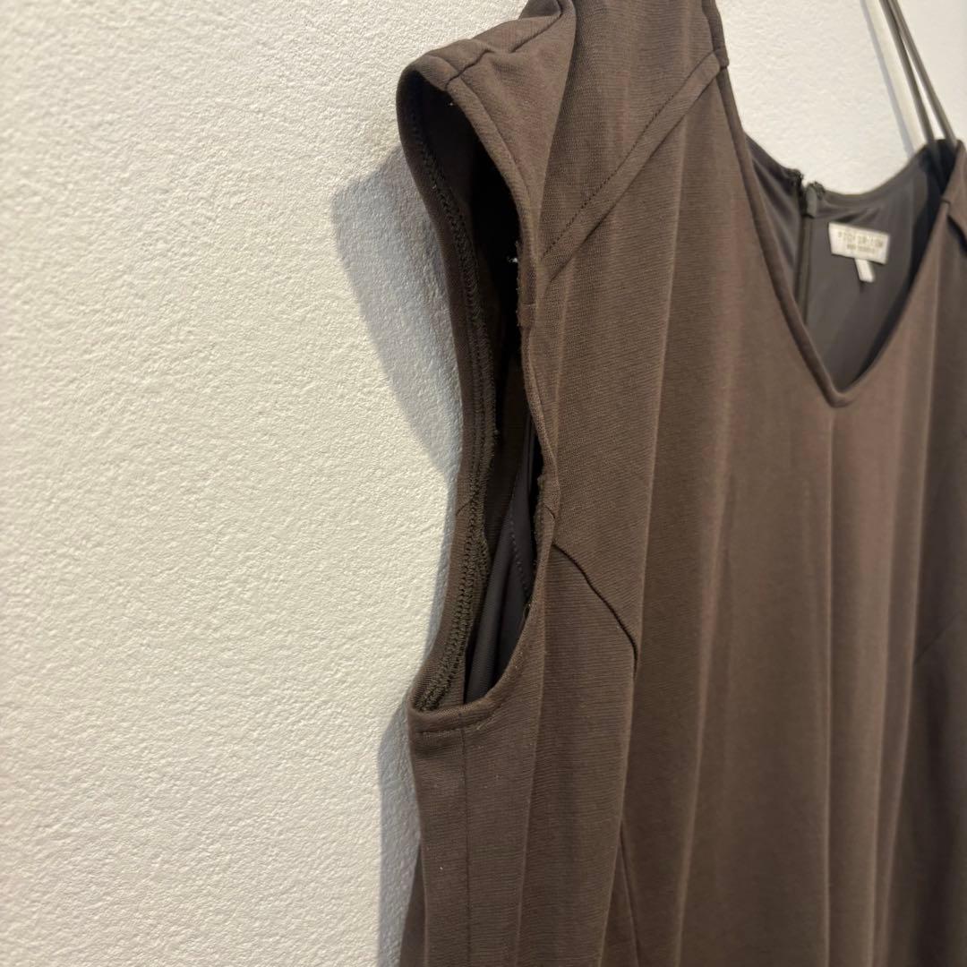 プロポーション ワンピース 装飾　ブラウン 茶色　3 膝丈　ノースリーブ 6