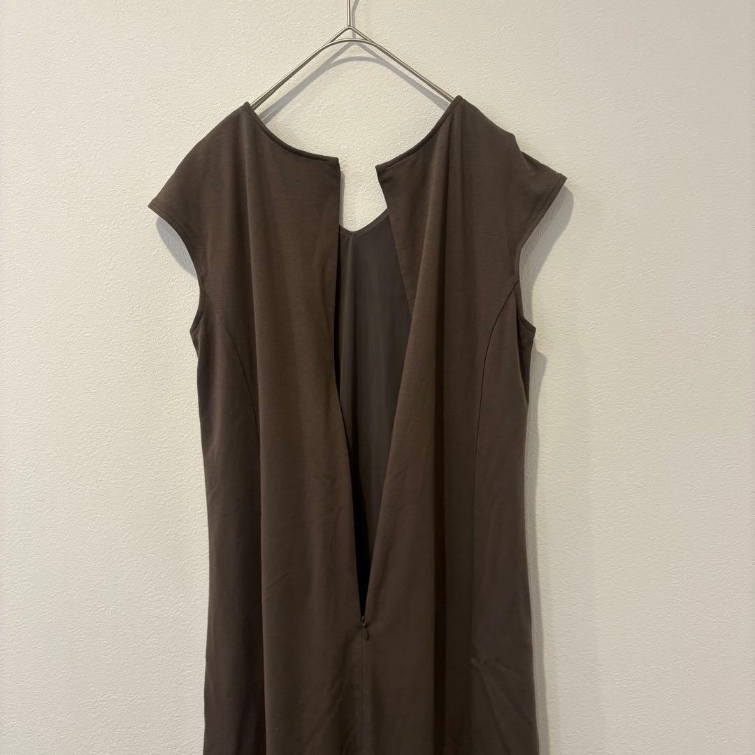 プロポーション ワンピース 装飾　ブラウン 茶色　3 膝丈　ノースリーブ 8
