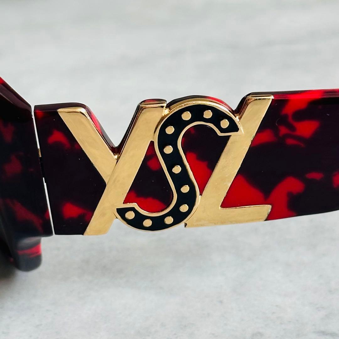 Vintage Yves Saint Laurent 赤鼈甲 ロゴ サングラス 9