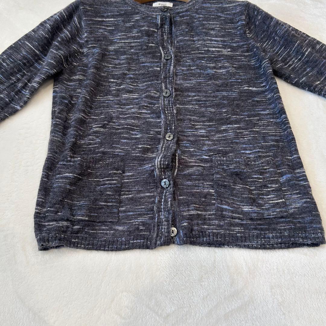 .ニットカーディガン 杢調 ポケット付 グレー LL シンプル　防寒 4